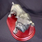 Large Exquisite Bulldog Figurine 925 Sterling Silver Plated Tekform 7  X 4  Dog