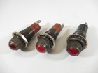 Dialco Red   Yellow Glass Panel Indicator Light Assemblies Lot Of 4   Bulbs