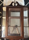 Vintage Hanging Display Case With Curved Glass   3 Shelves For Displaying Items