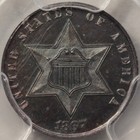 1867 3cs Three Cent Silver Pcgs Pr66  cac 