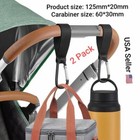 2 Stroller Hooks Universal Carabiner Clips Aluminum Alloy Diaper Bag Purse Hook