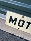 Vintage Metal Tin Sign Garage Motor Tune Up Double Sided Original 36x6    Rare