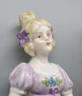      Antique German Porcelain Lady Tiebacks Pair     Hand Painted Victorian Decor
