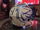 Boise State Broncos Shutt F7 Football Helmet White blue Chrome Sz Large W  Visor