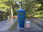 Stunning Signed  Sam Stang Art Glass Blown Bottle Vase   Raindrop Windows