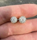 Lab Grown Diamond 1 90ct Round Cut Women s Stud Earrings 14k Yellow Gold Plated