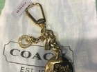 Nwt Coach Gold Carriage Logo Pave Ring Key Chain Fob Charm F63661