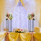 2 Pcs 28 Inches Matte Black Wedding Flower Stand Metal Vase Column Pillar Cen   