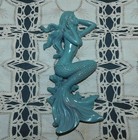 Blue green Mermaid Hanging Decor Small Wall Art Sculpture Beach Nautical Sea