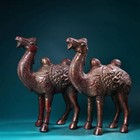 A Pair Chinese Tibet Silver Copper Handmade Exquisite Camel Statue 6131