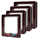 4 Way Pet Door Cat Puppy Dog Magnetic Lock Lockable Safe Flap Door Frame Abs