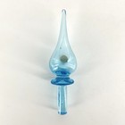 Vintage Empoli Bottle Decanter Stopper Blue Glass Original Sticker 5 1 4    Italy