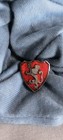 Vtg Antique Red Enamel Ww I Era Heraldic Lion Crest Shield Hat  Tie Or Lapel Pin