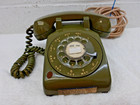 Vintage  Itt Kellogg Model 500 1960 s Green Rotary Desk Telephone