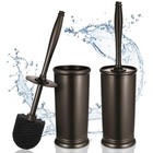  Toilet Bowl Brush Holder Set  Modern Deep Cleaning 2 Pack C-bronze 2 Pack