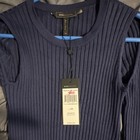 Bcbgmaxazria Heather Navy Knit Cold Shoulder Sweater Dress Xs Long Sleeve