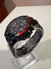 Seiko Kinetic 5m62-0bp0 Black Dial Date Watch Men 100m Coke Color