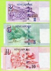 Singapore 2 5 10 Dollars Nd 1999  P38 P39 P40 Unc