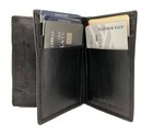 Black Genuine Leather Mens Bifold Wallet 20 Card Holder Front Pocket Organizer