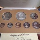 1978 Cook Islands Franklin Mint 8 Coin Proof Set With Silver  5 In Ogp With Coa