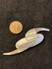 As Is Abstract Vintage Ivar Holth Norway Sterl 925 White Enamel Large Pin  10g