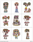 Cute Big Eyed Girls  Embroidery Machine Designs Patterns Pes Usb
