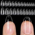 120pcs Short Almond Oval Full Cover Fake Nail Tips Press On Extension Set