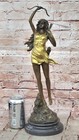 Handmade Signed Bronze Diana The Huntress Nude Sculpture Statue Mythical Figure