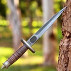 Vintage Case V-42 Dagger Us Military Wwii Double Edge Knife Leather Handle