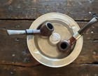 Vintage Pewter Wilton Columbia Ashtray Pipe Holder Nautical Ship Made In Usa