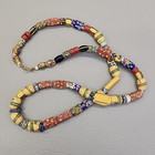 African Trade Bead Necklace Millefiori Multicolor 60 Beads Venetian 28 