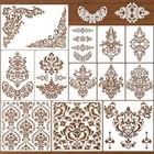 Large Stencils For Painting Wall - 12 Pcs Textured Border Reusable Damask