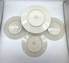 4 Vintage Franciscan Fine China Carmel Dinner Plate Silver Trim 8 In