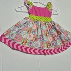 Vintage Handmade Strawberry Shortcake Dress 2t Y2k Chevron Polkadot Pocket C11