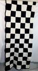 Vintage Crochet Granny Afghan Black White Square Blanket Throw Handmade  48x70