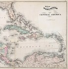 1875  West Indies - Florida - Texas  Map Original  24x15  Large Antique