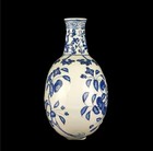 30cm Xuande Signed Old Chinese Blue   White Porcelain Vase W bird U423