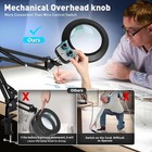 Magnifying Glass Desk Lamp With 10x Swing Arm And Big Clamp Lighted Magnifier