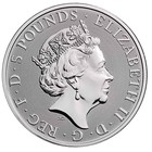 2020 U k  5 Pound 2 Oz Silver Queens Beast White Horse Of Hanover Brilliant