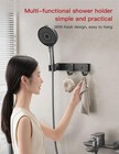 Shower Head Holder Wall Mount For Size  2 Hooks Black