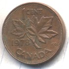 1978 Penny Queen Elizabeth Ii Cent Canada Canadian One Cent Coin  887