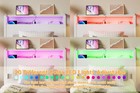 Led Bed Frame Modern Pink Metal Twin 2 Tier Storage Headboard Outlets Kids Girls
