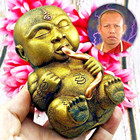 Guman Lokok Boy Baby Statue Ashes Fetus Wealth Lp Nen Be2566 Thai Amulet  17622
