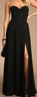 Lulus Remember This Moment Black Rhinestone Strapless Maxi Dress Size Large nwot