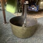 Antique English Jam Pan Very Heavy Solid Brass Cooking Pot Victorian C1890 6 7kg