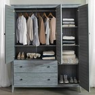 Armoire Wardrobe Closet Shelf Furniture Drawer Storage Bedroom Nautical Large