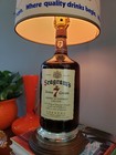 Vintage Seagram s Seven Crown American Whiskey Bottle Lamp W  Original Shade 