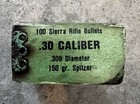 Vintage Sierra  Rifle Bullet Box 30 Caliber  empty    30 Cal  Hunting Decor