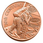 1 Oz  Highland Mint Copper Round  999 Fine - Man On The Moon - Tube Of 20