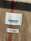Authentic Burberry Cashmere Beige Plaid Fringe Rectangle Scarf For Women